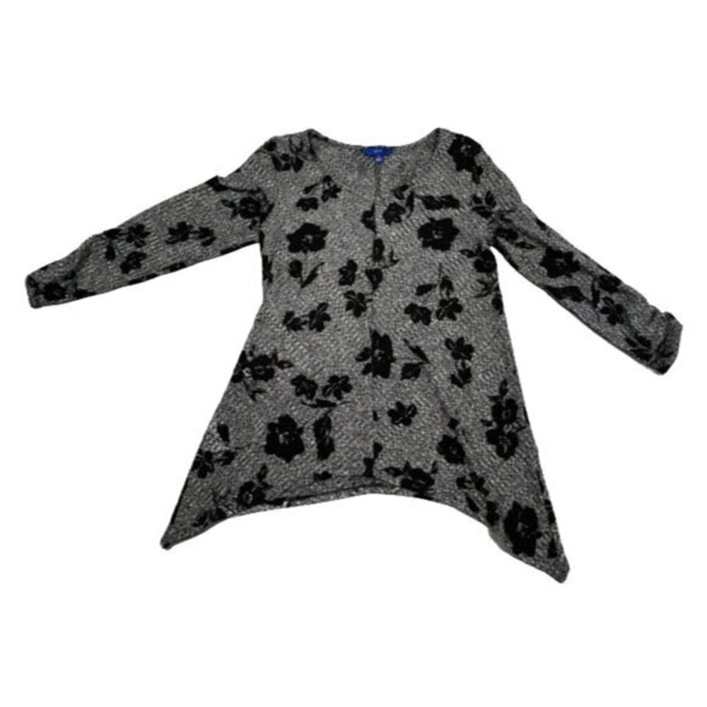Apt 9 Waffle Knit Floral Lace Cinched Long Sleeve with Front Pleat
